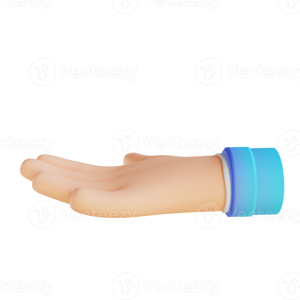 3D illustration donation hand gestures png