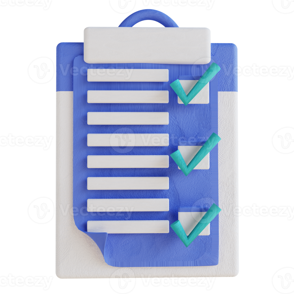 3D illustration to do list png