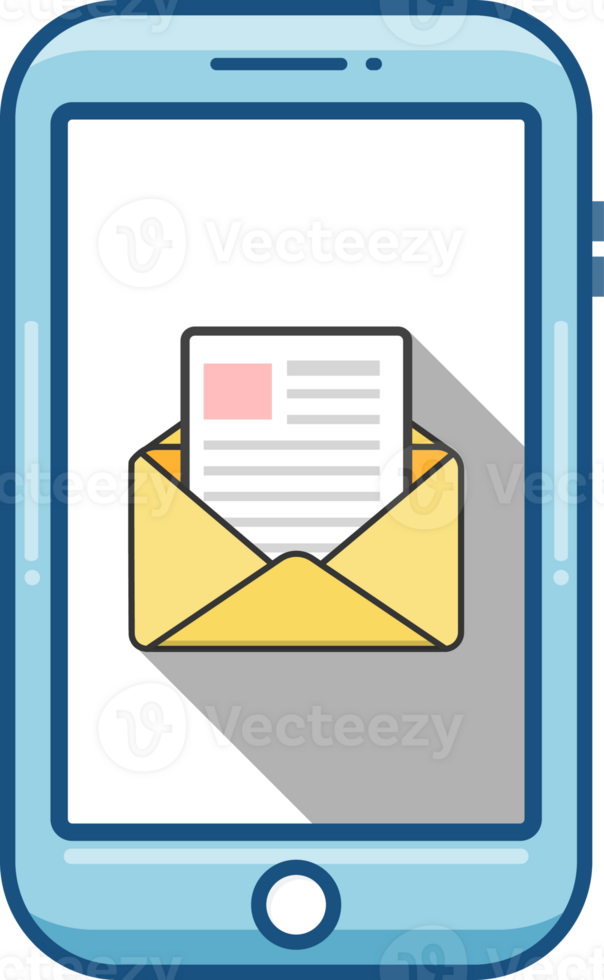 Notification of a new email on your mobile phone or smartphone. Mail icon in the speech bubbles. png