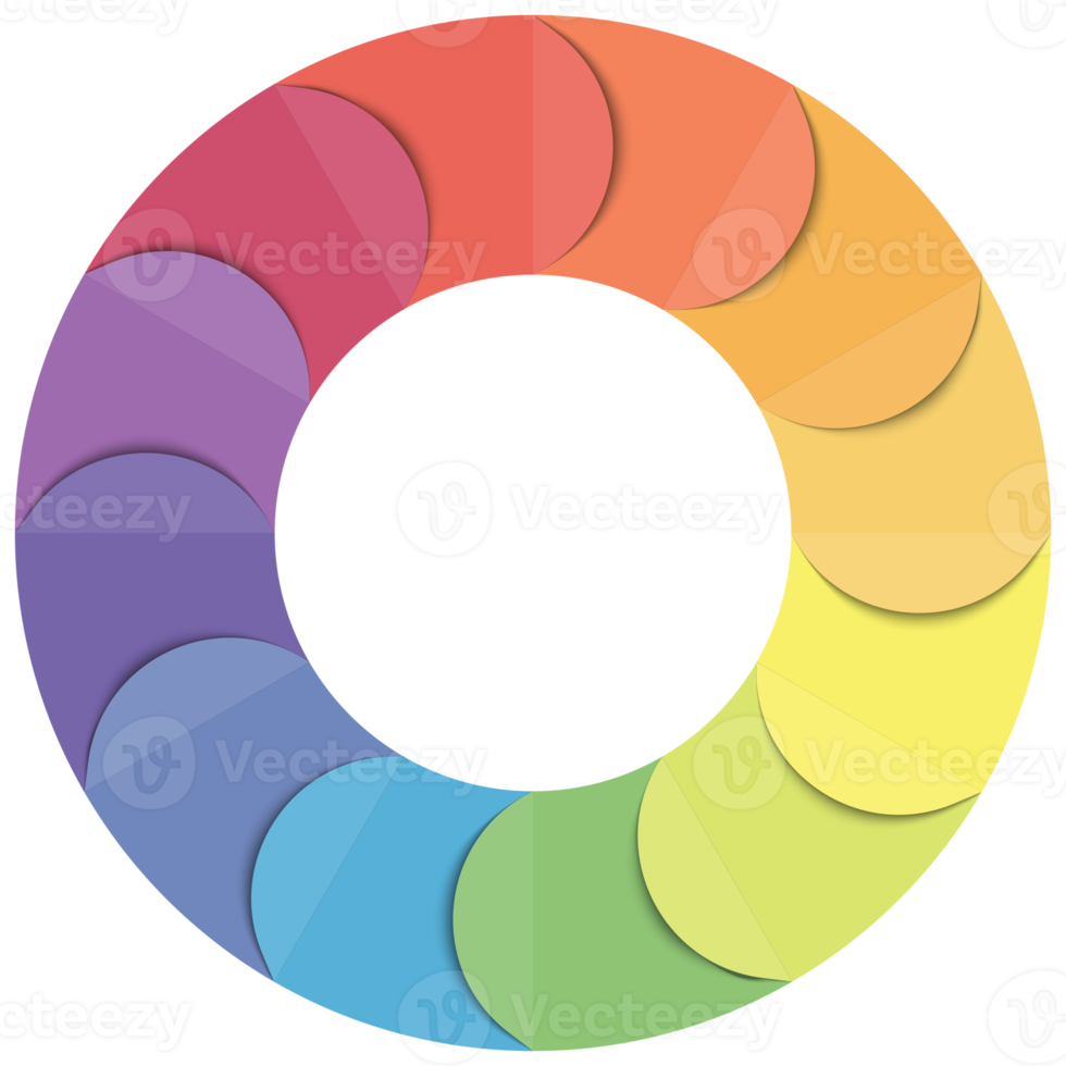 Pie chart circle infographic template with 12 options png