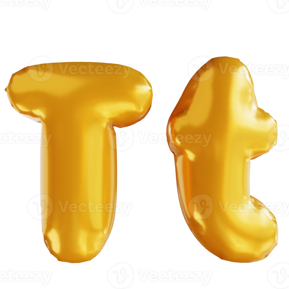 3d illustration balloon alphabet T png