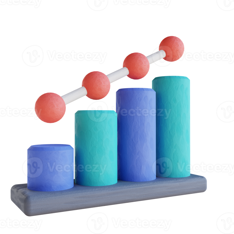 3D illustration chart candles png