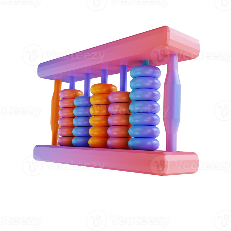 3D illustration colorful abacus png