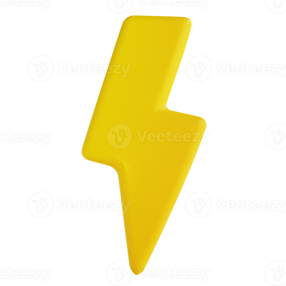 3D illustration lightning png