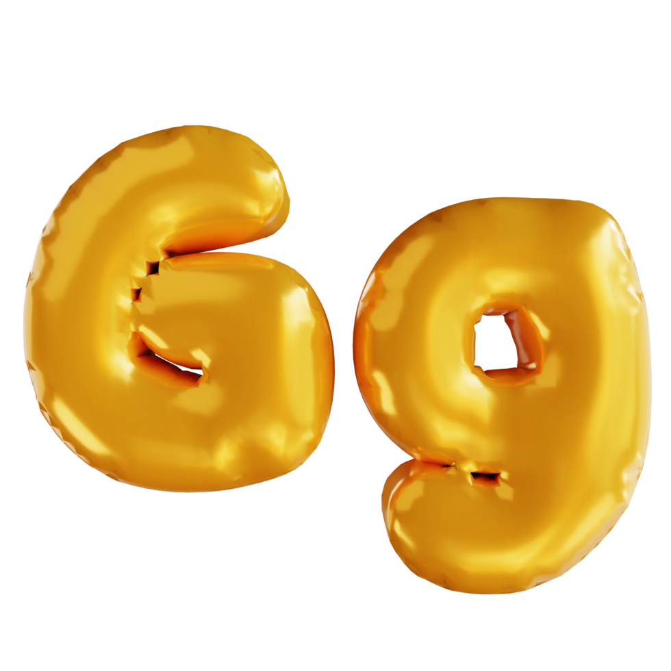 3d illustration balloon alphabet G png