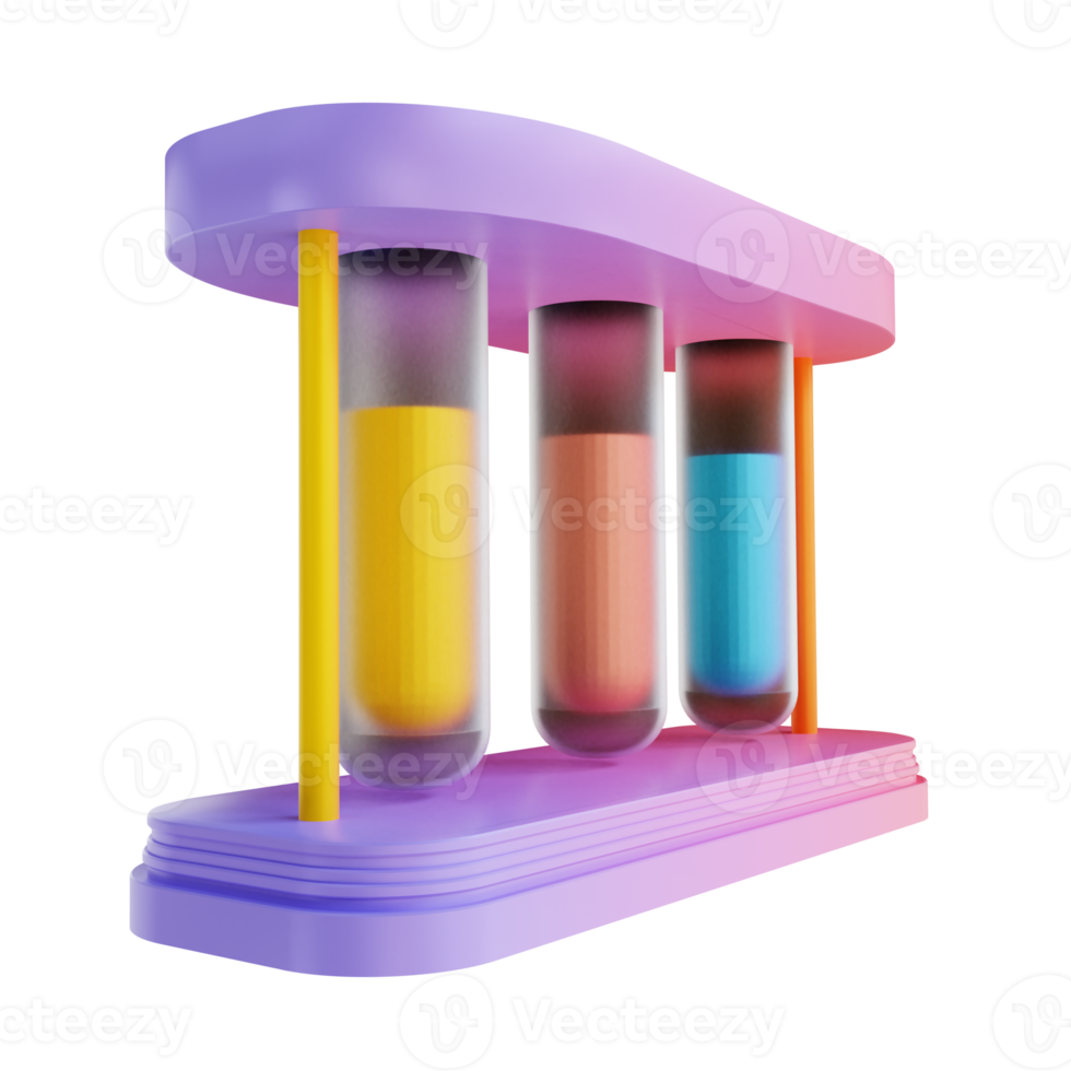 3D illustration colorful test tube png