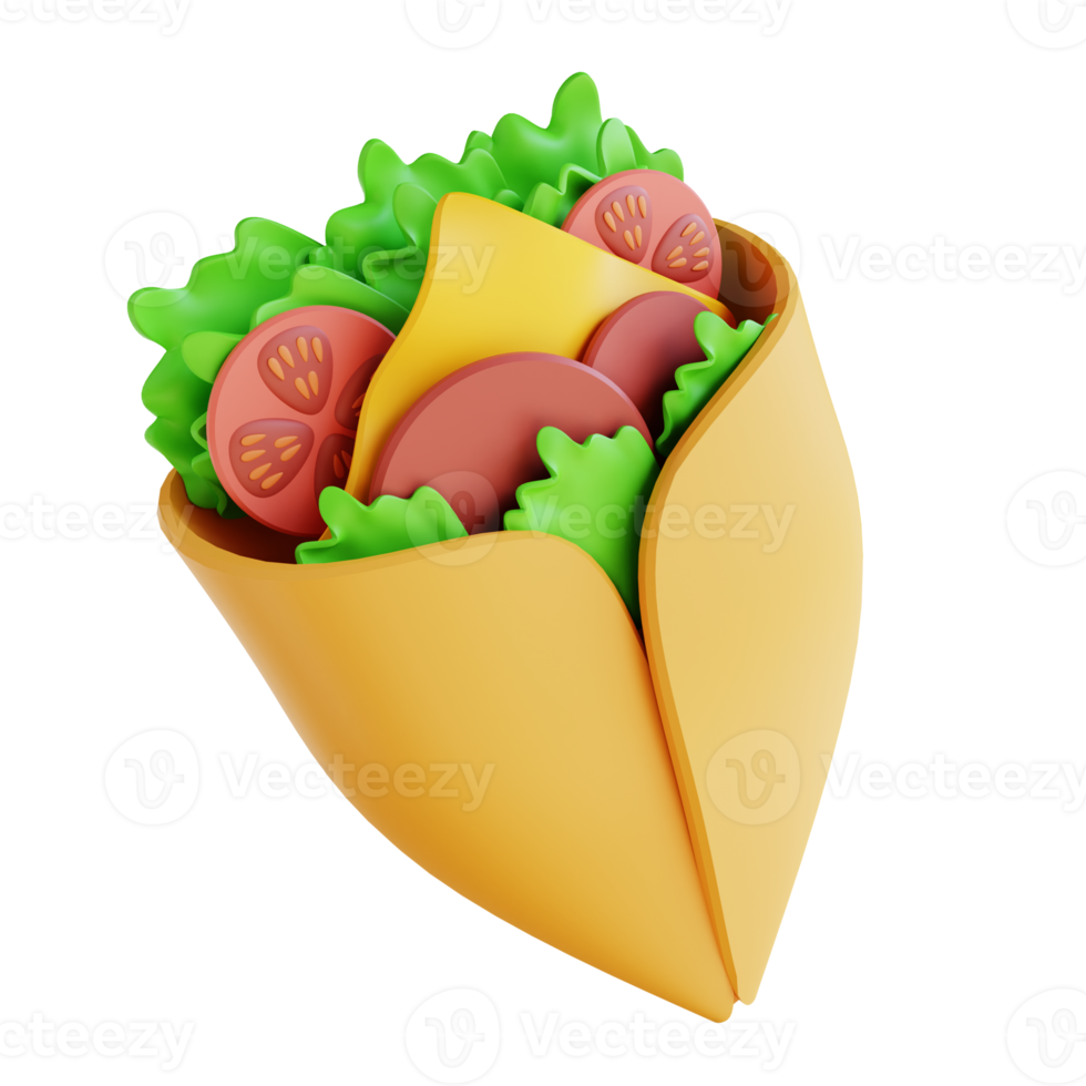 burritos de ilustración 3d png