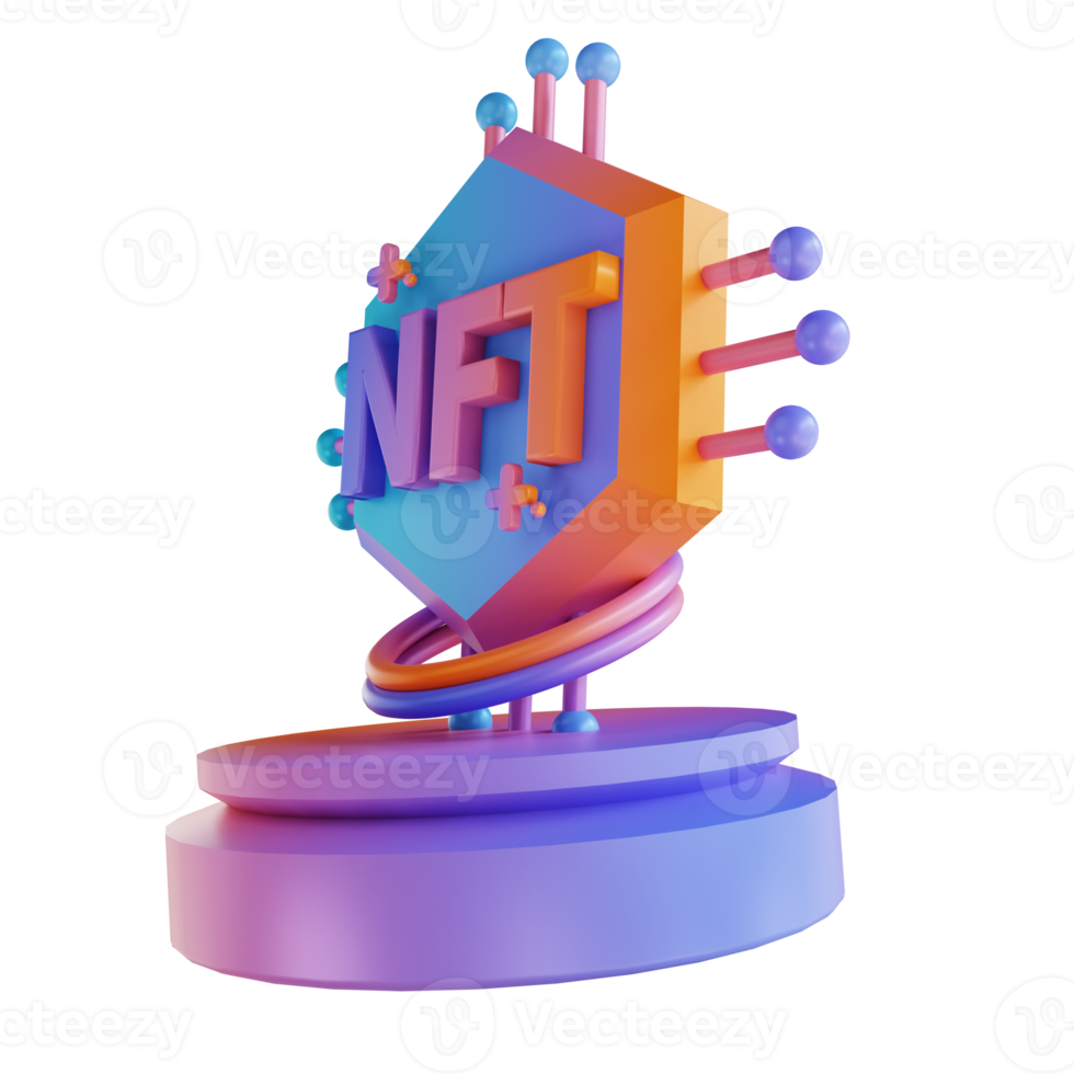 3D illustration NFT podium png