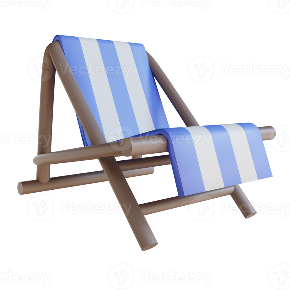 3D illustration beach lounge chairs png