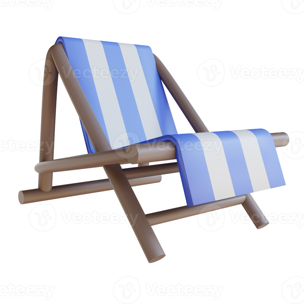 chaises longues de plage illustration 3d png