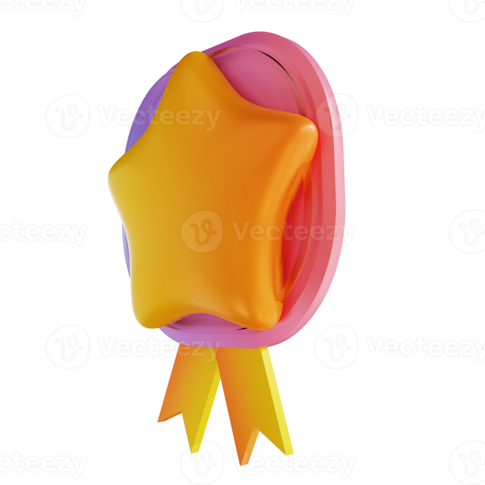 3d illustratie kleurrijk kampioen medaille png