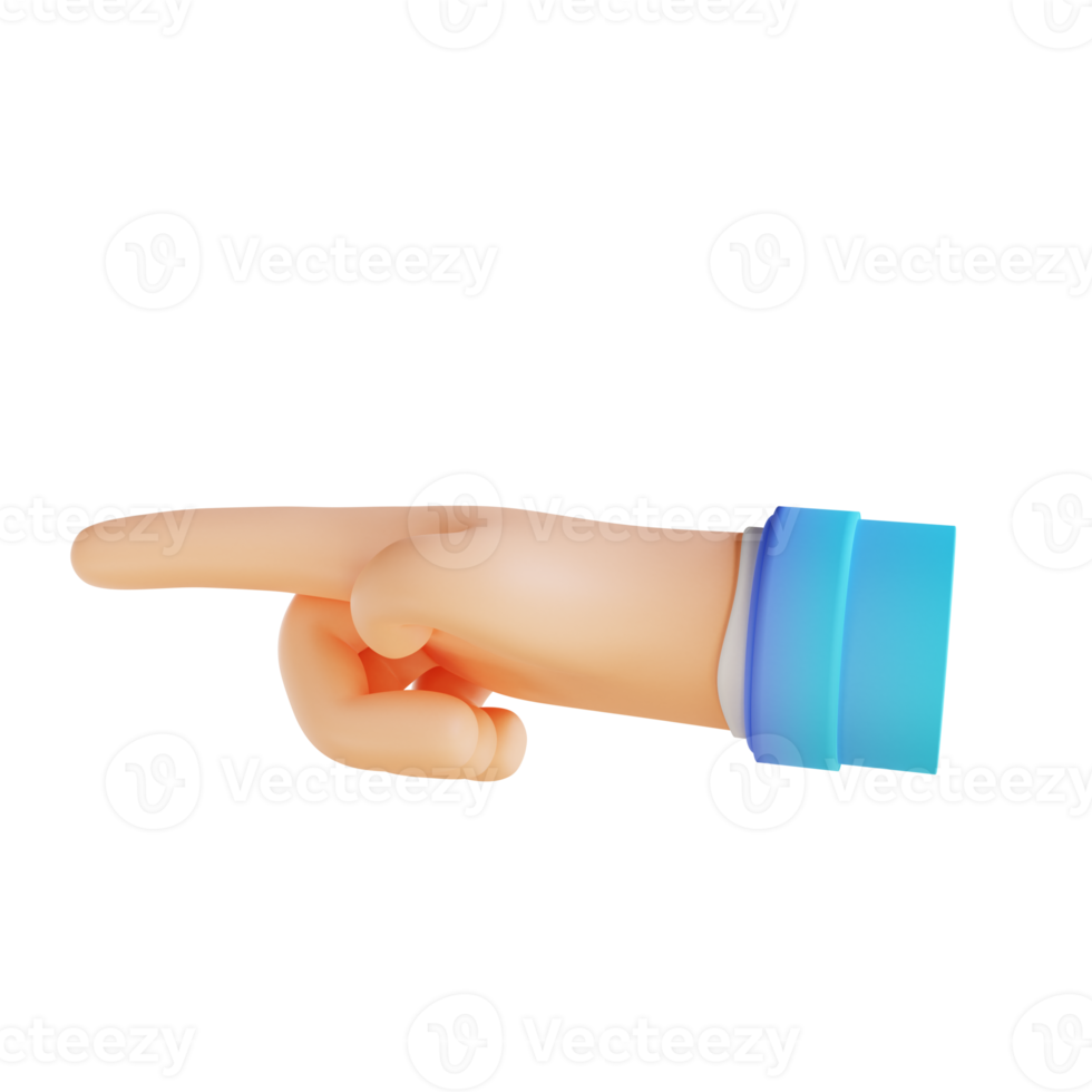 3D illustration hand gesture attention png
