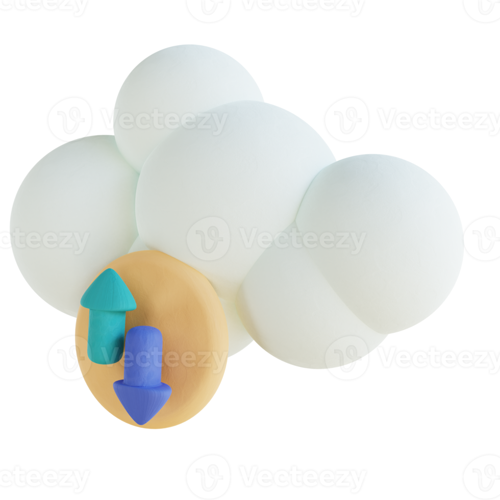 3D illustration cloud backup png