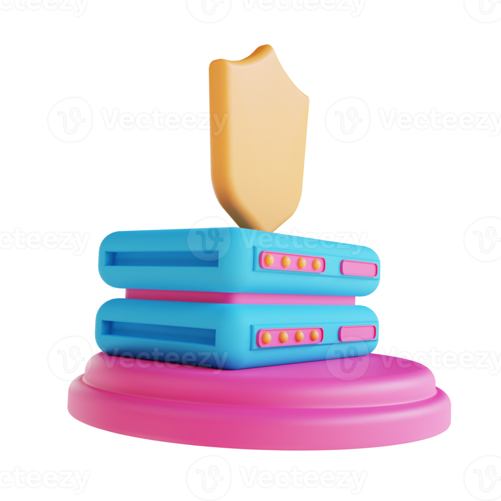 3D illustration server system security png