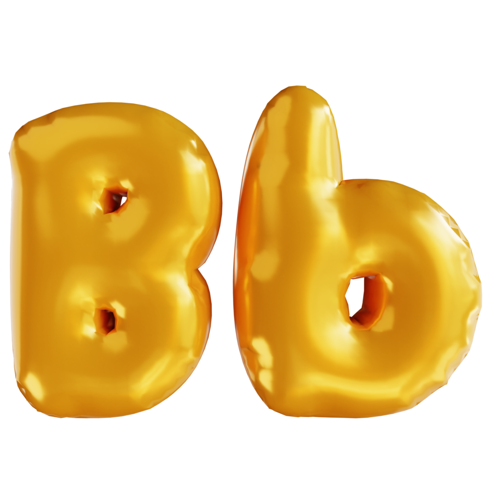 3D-Darstellung Ballonalphabet b png