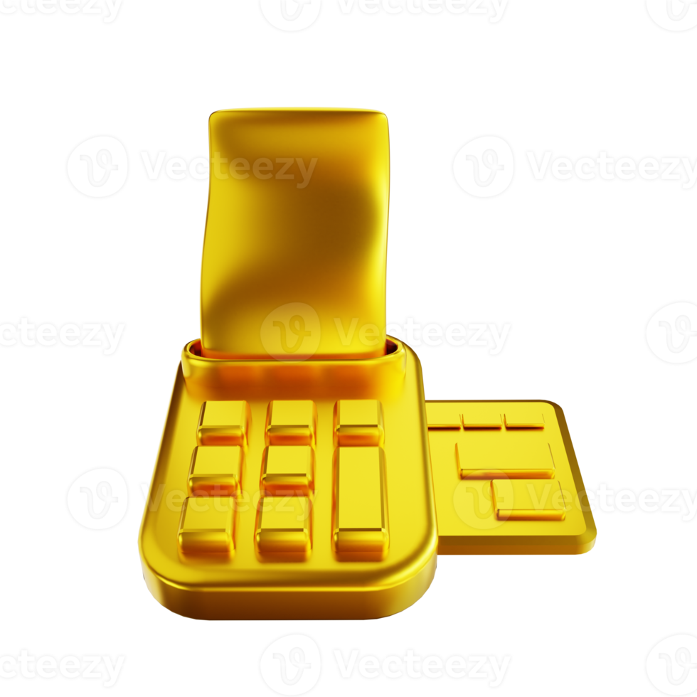 3D illustration golden order checkout png