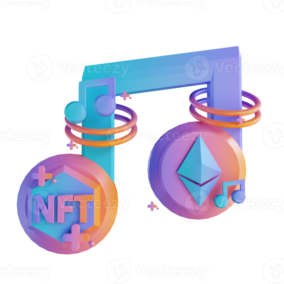 3D illustration NFT music png