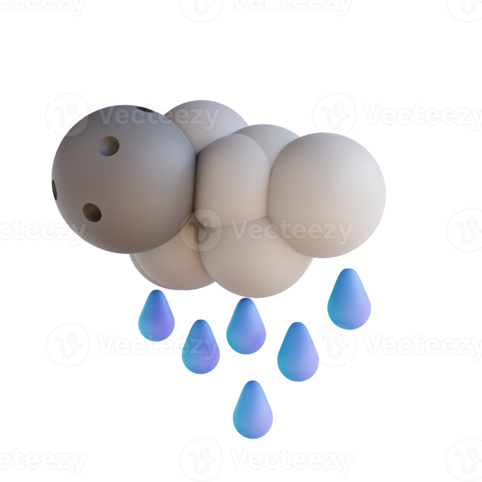 chuva tempestuosa da noite da ilustração 3d png