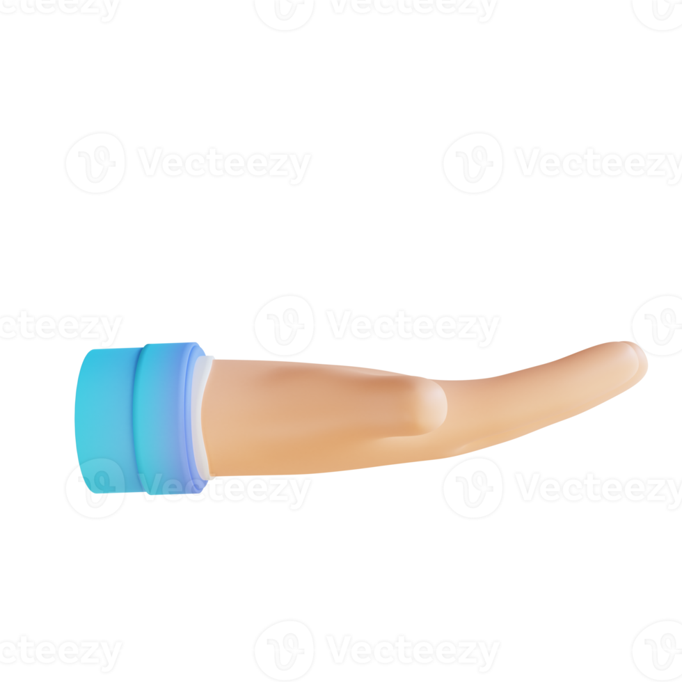 3D illustration donation hand gestures png
