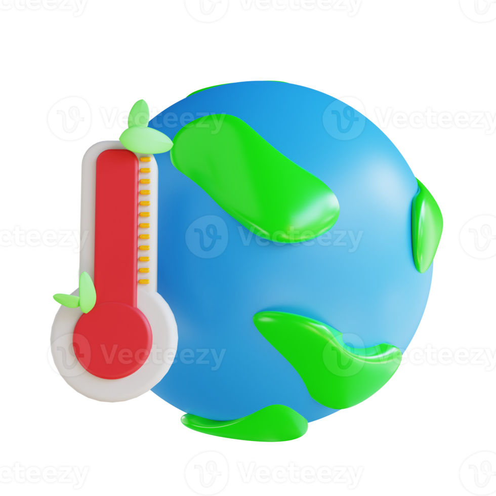 3d illustrazione globale riscaldamento e ecologia png