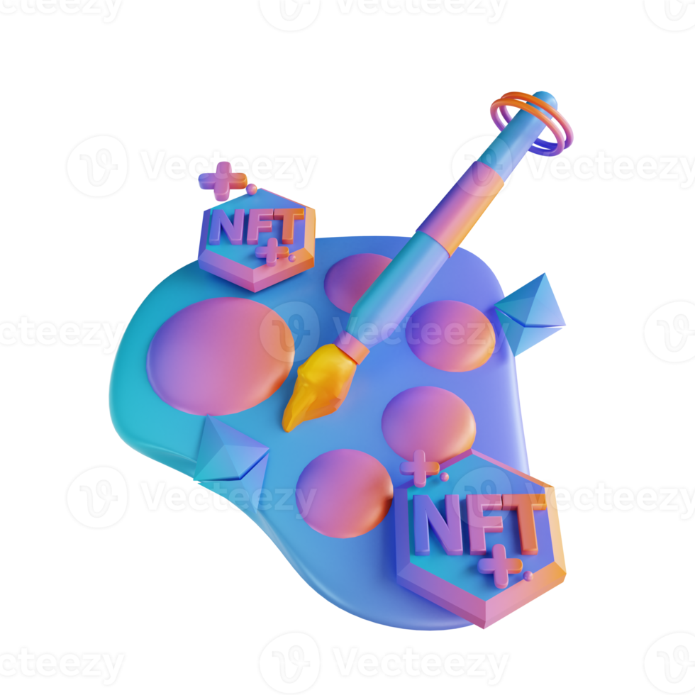 3D illustration NFT color palette png