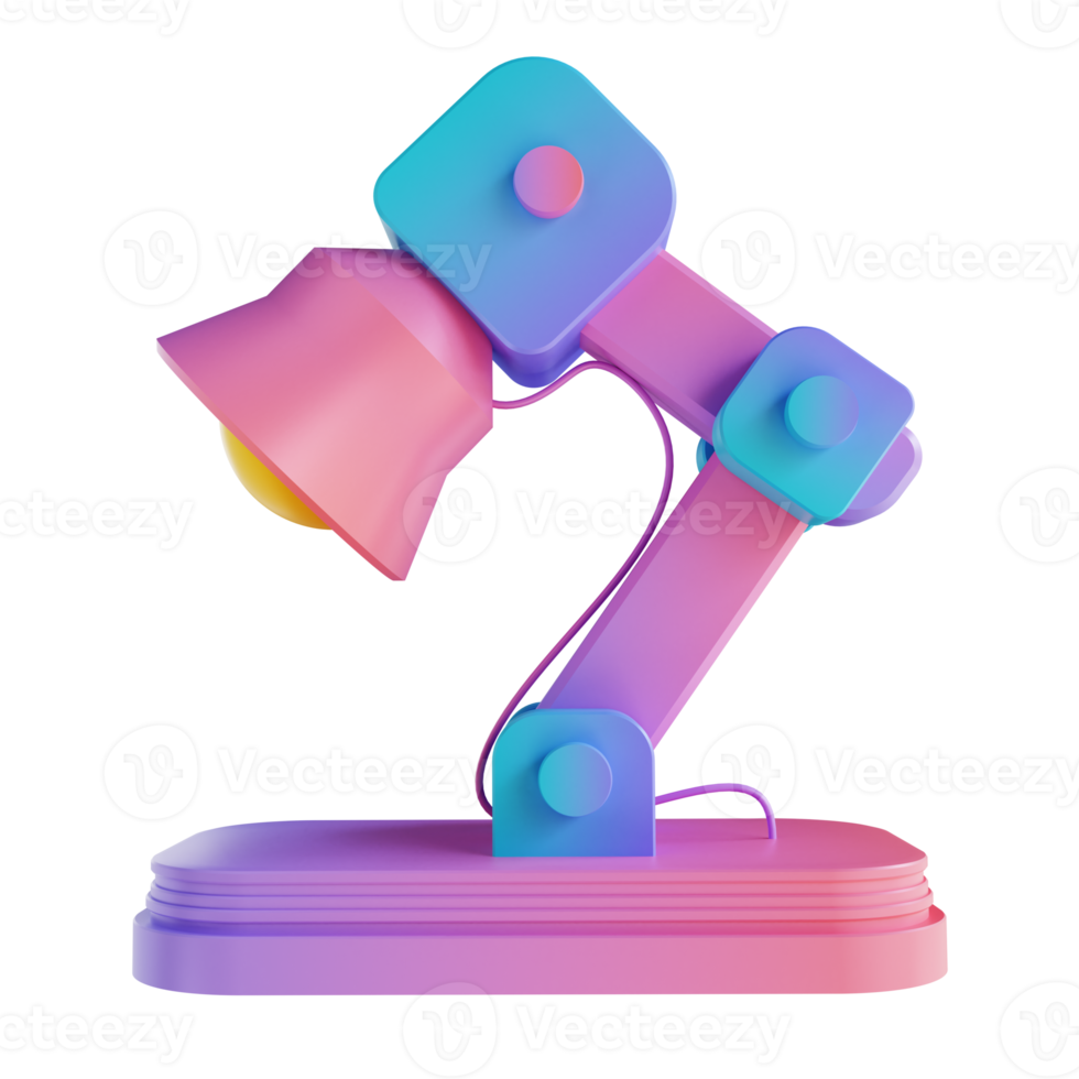 3D illustration colorful study lamp png
