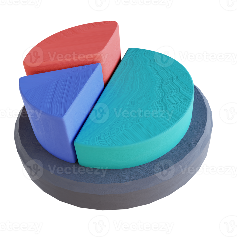 gráfico circular de ilustración 3d png