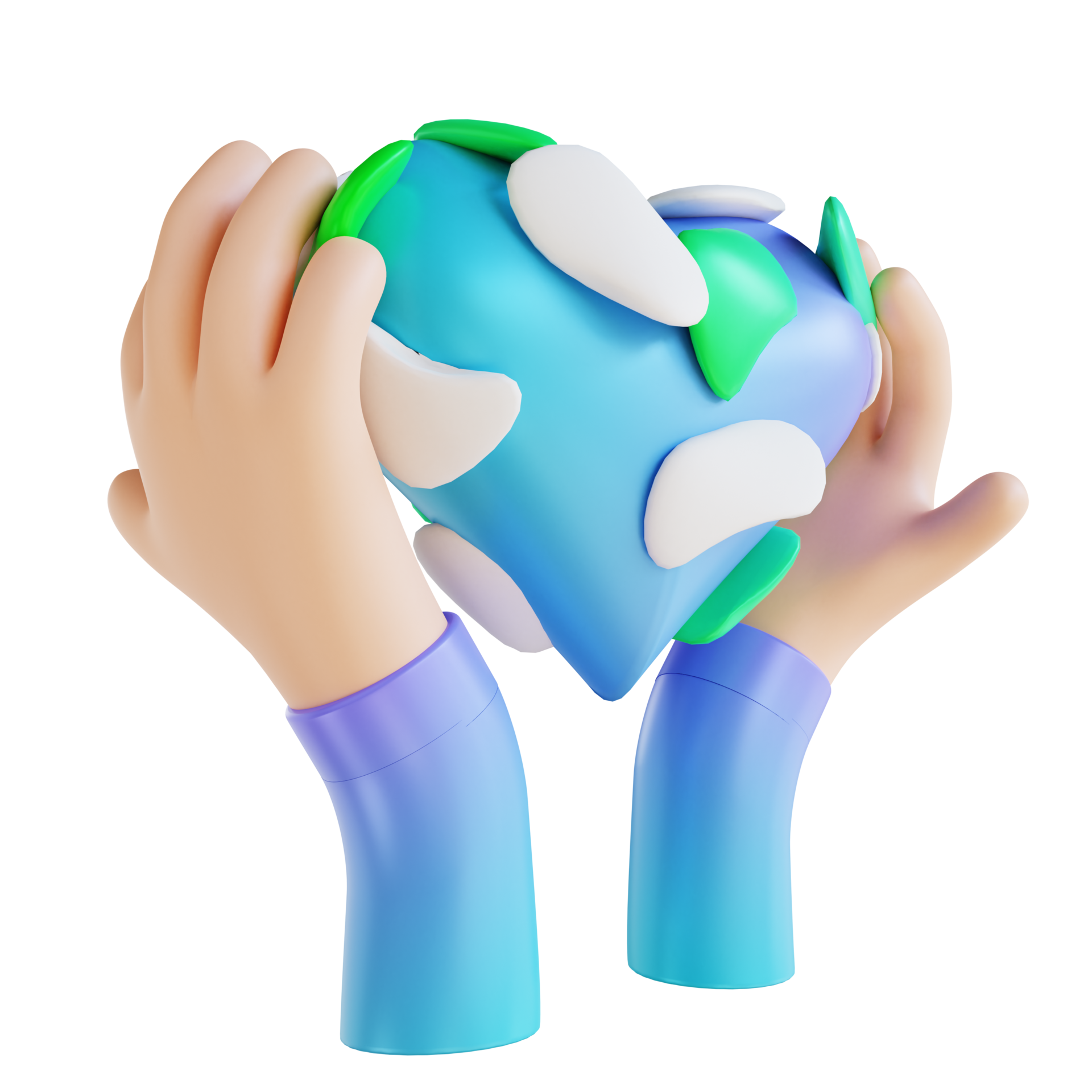 3D illustration love earth and hands 10851685 PNG