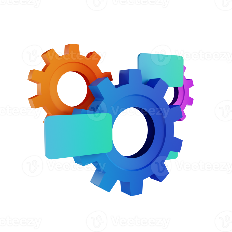 3D illustration gear setting png