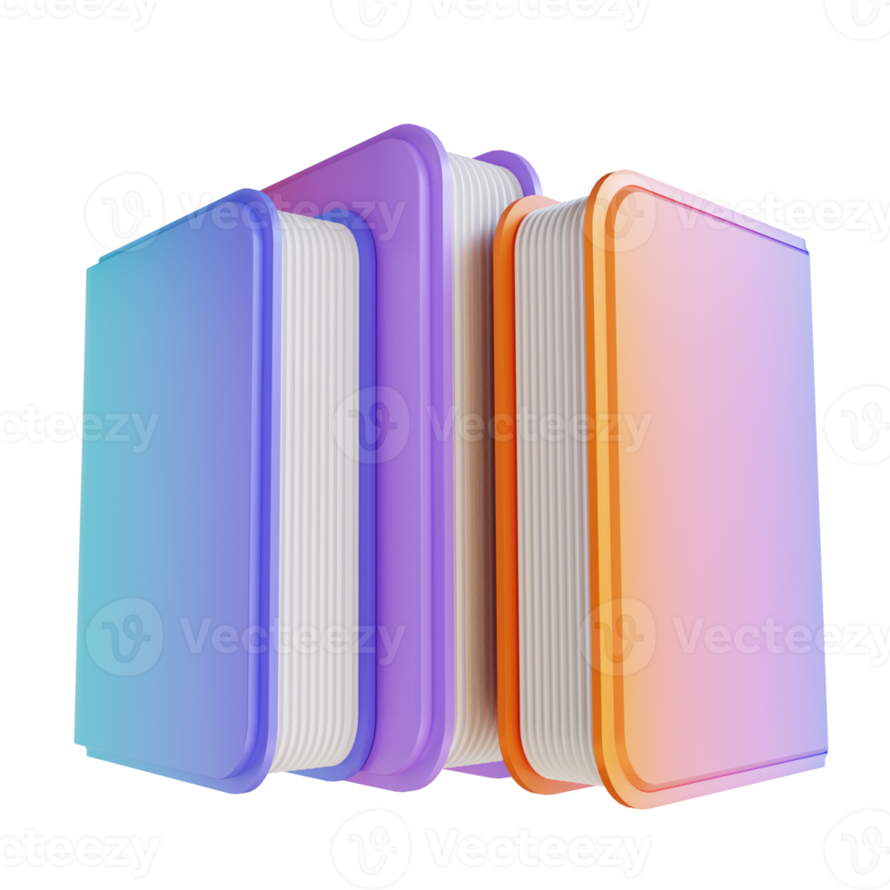 3D illustration colorful book png