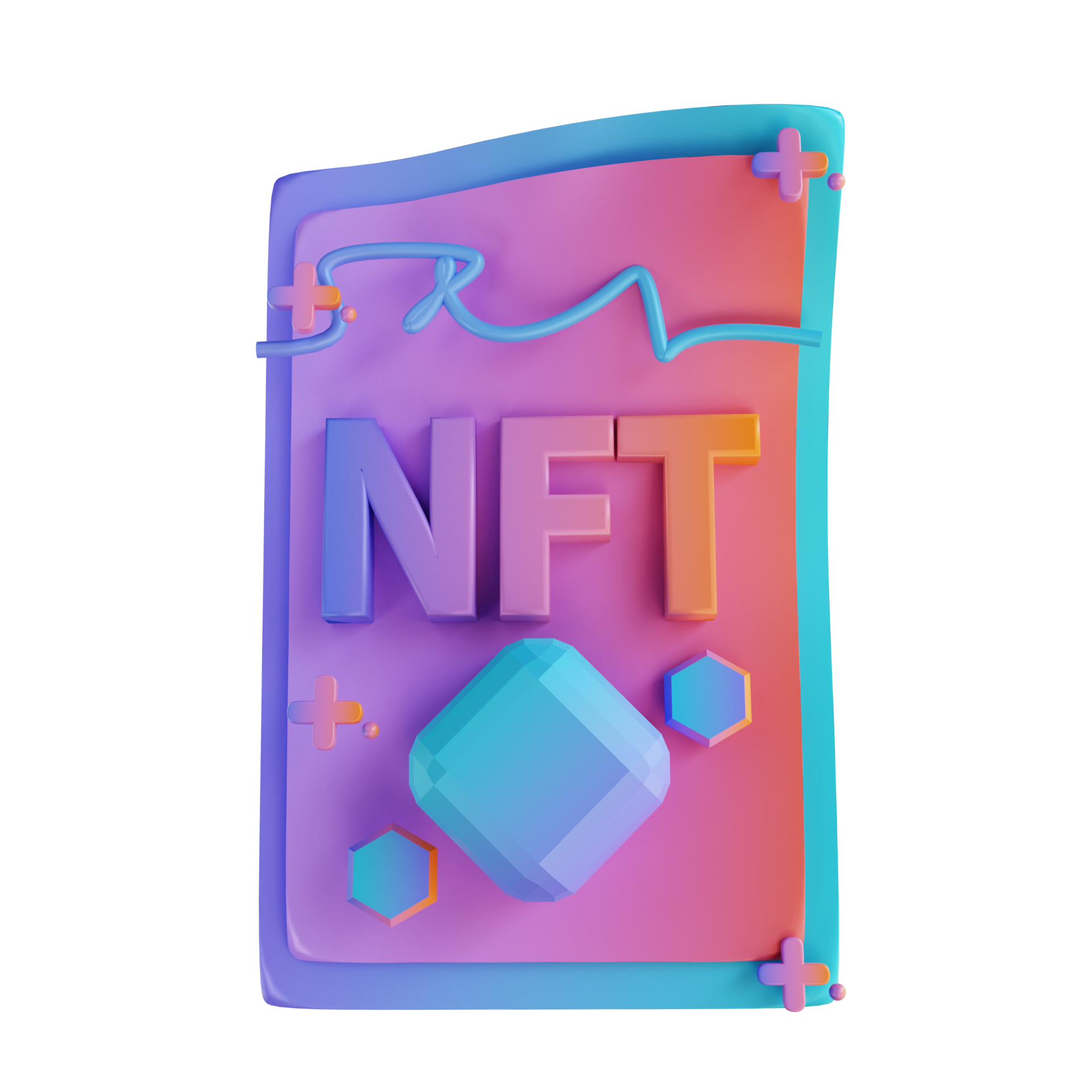 3D illustration NFT document 10851727 PNG