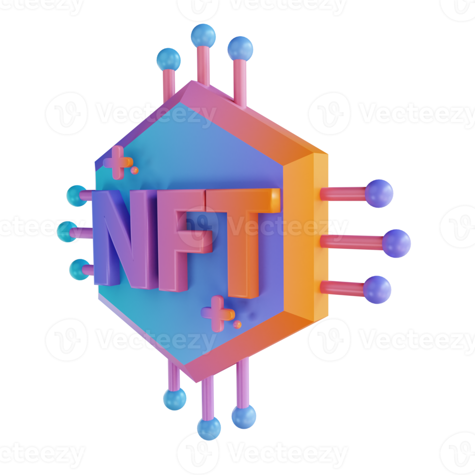 3D illustration NFT Ethereum processor png