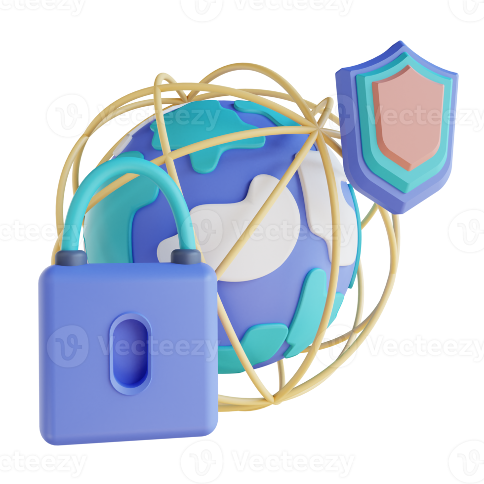 3D-Darstellung globale Sicherheit png