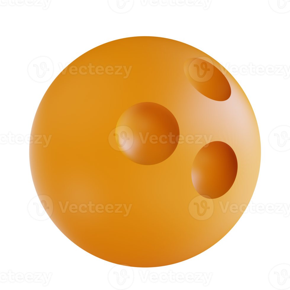 3D illustration yellow bowling ball sport png