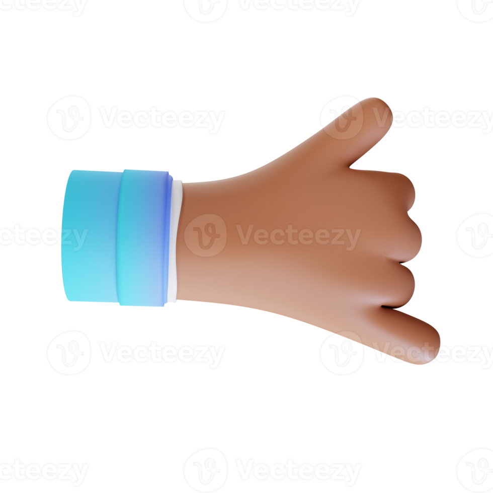 3D illustration call me hand gestures png