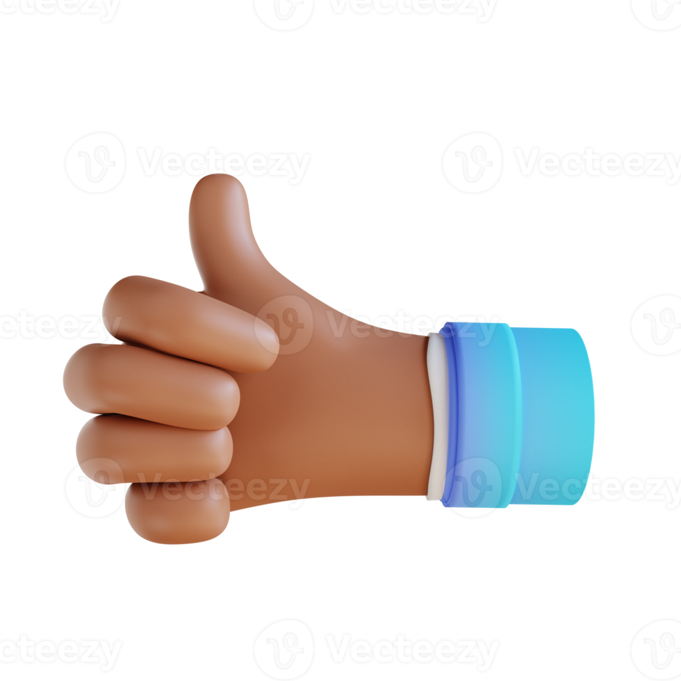 3D illustration good hand gesture png