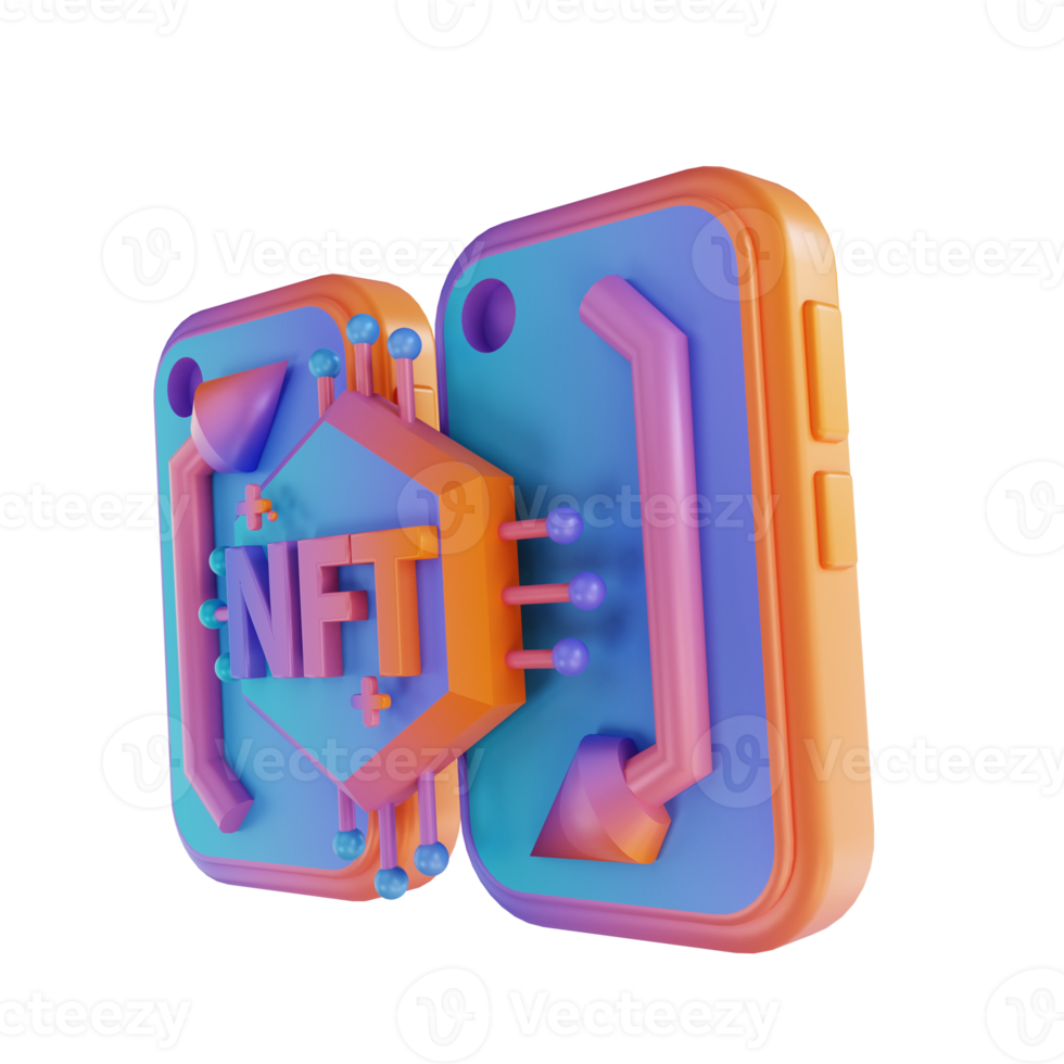 3D illustration NFT exchange png