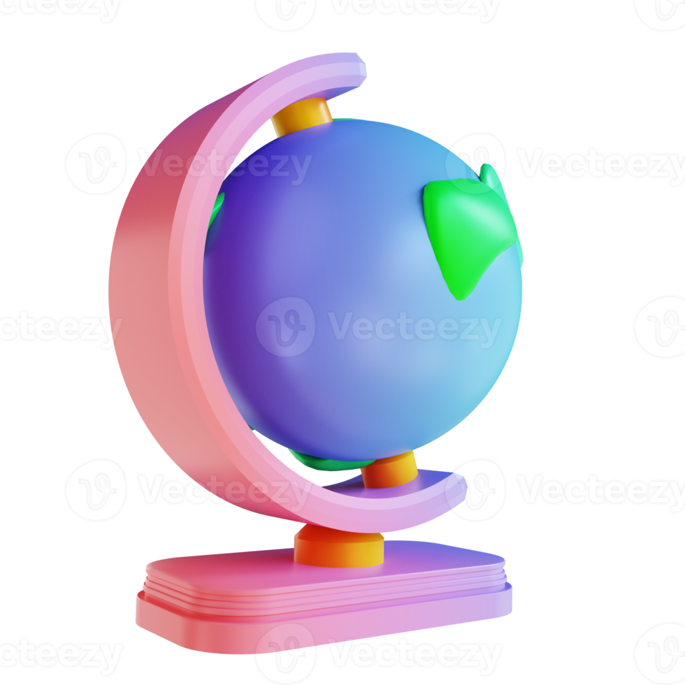 3D illustration colorful globe png