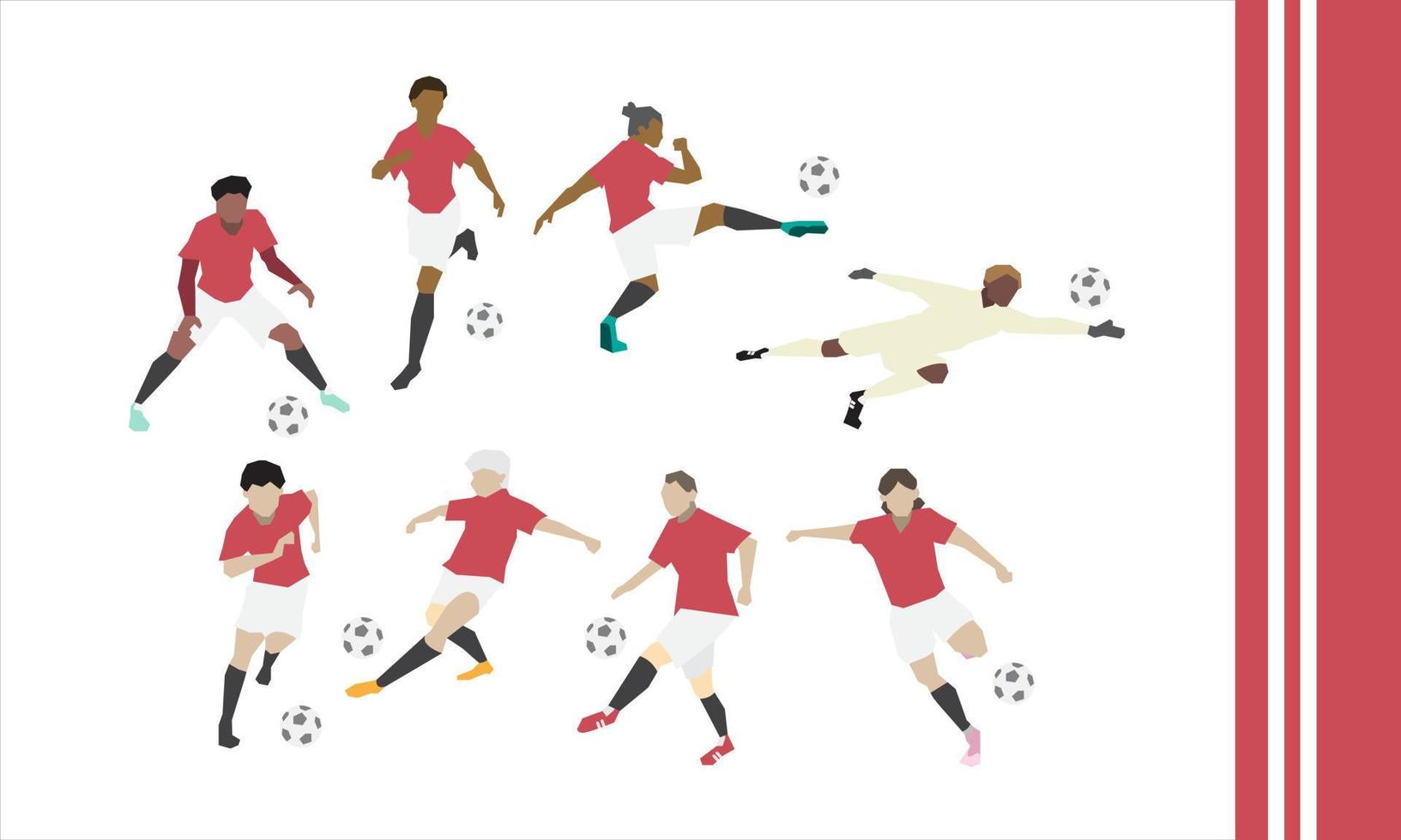 futbolista rojo blanco vector