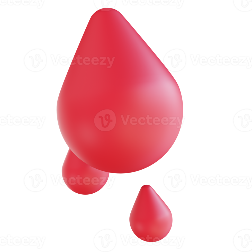 3D illustration blood drop suitable for medical png