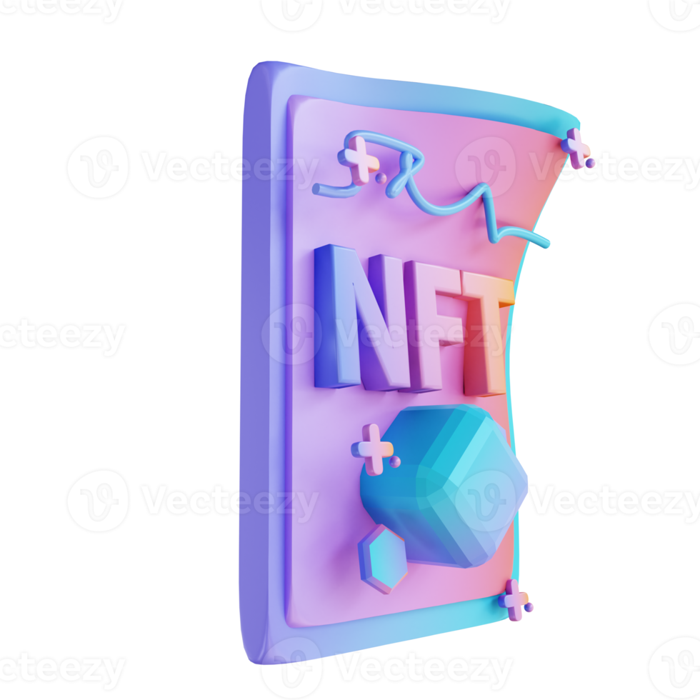 3D illustration NFT document png