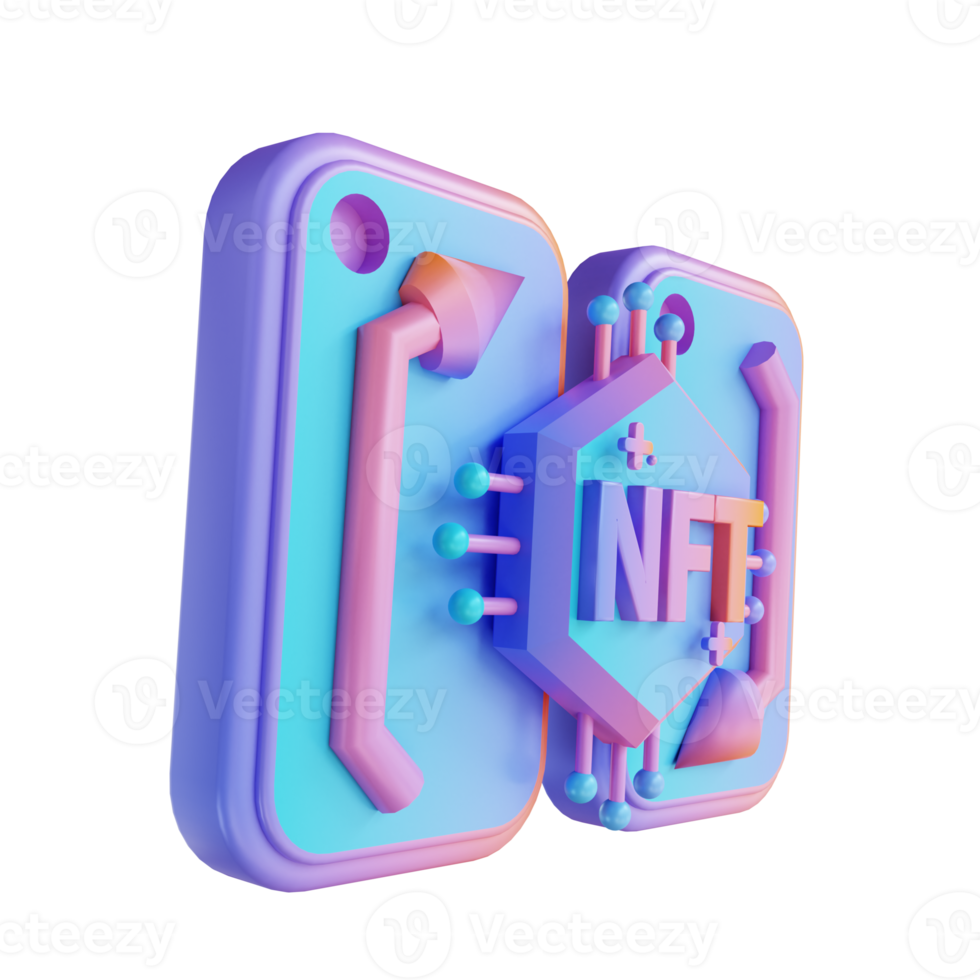 3D illustration NFT exchange png
