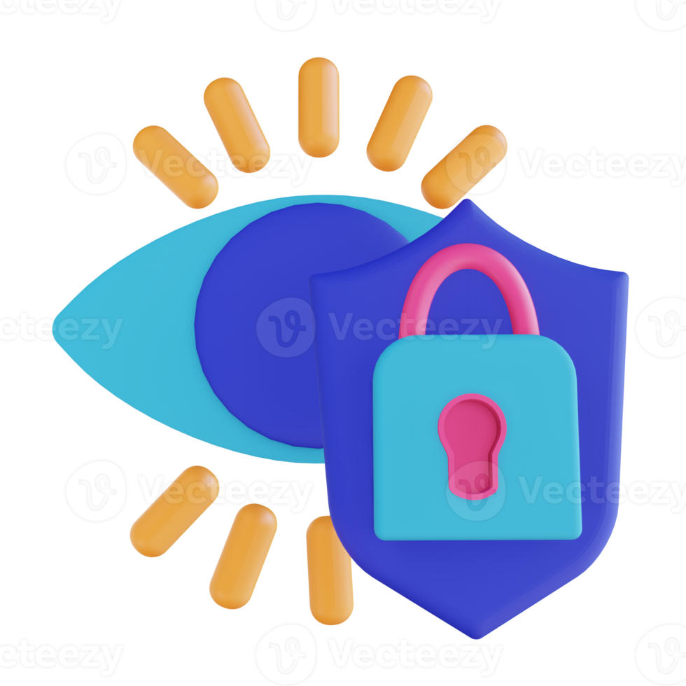 seguridad de escaneo ocular de ilustración 3d png