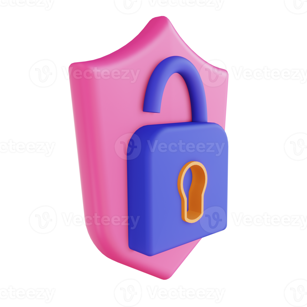 3D illustration security unlock png