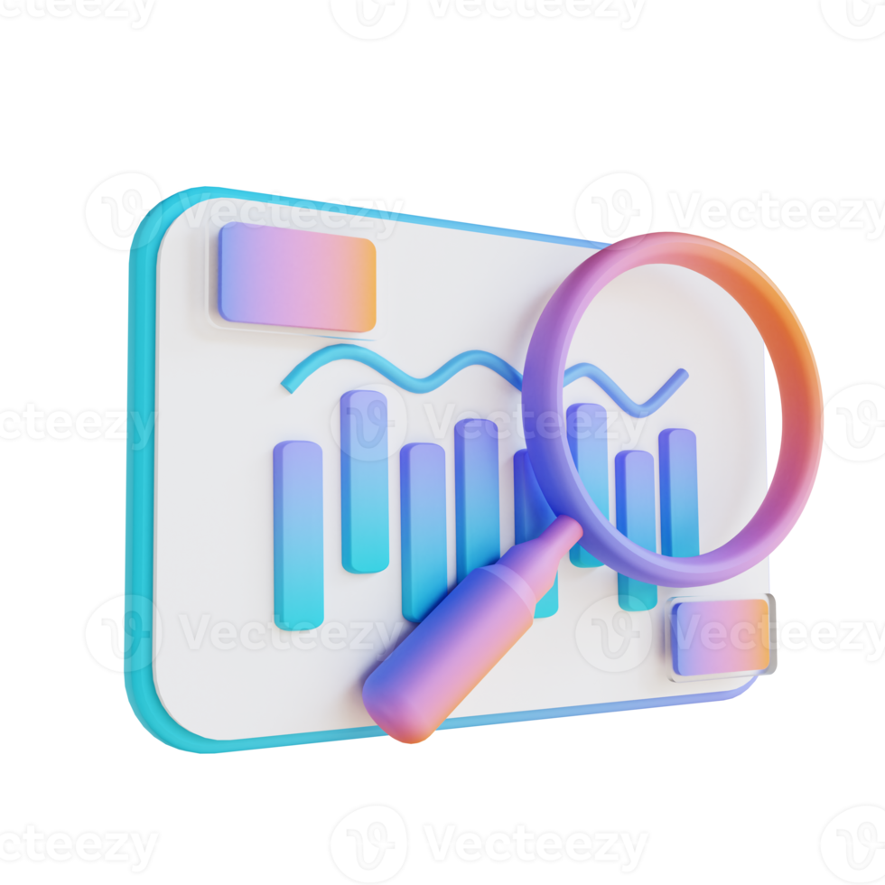 analisi dei dati di ricerca dell'illustrazione 3d png