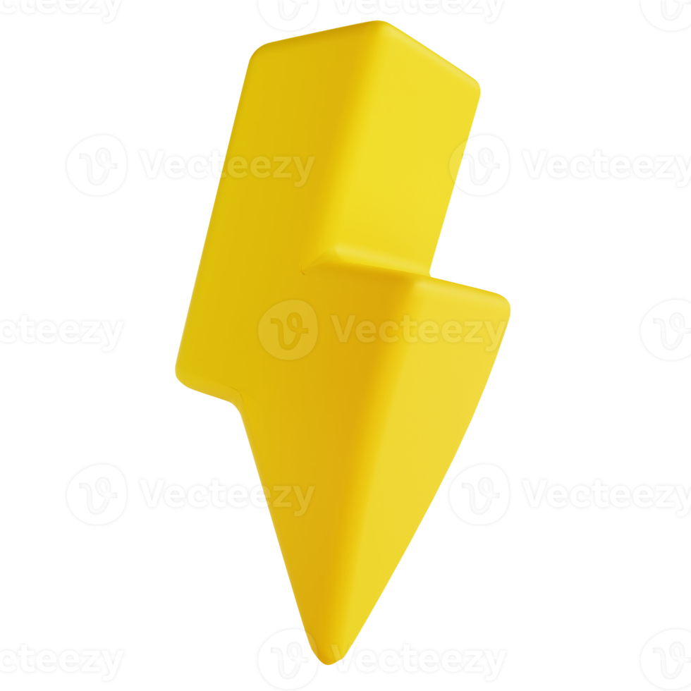 3D illustration lightning png