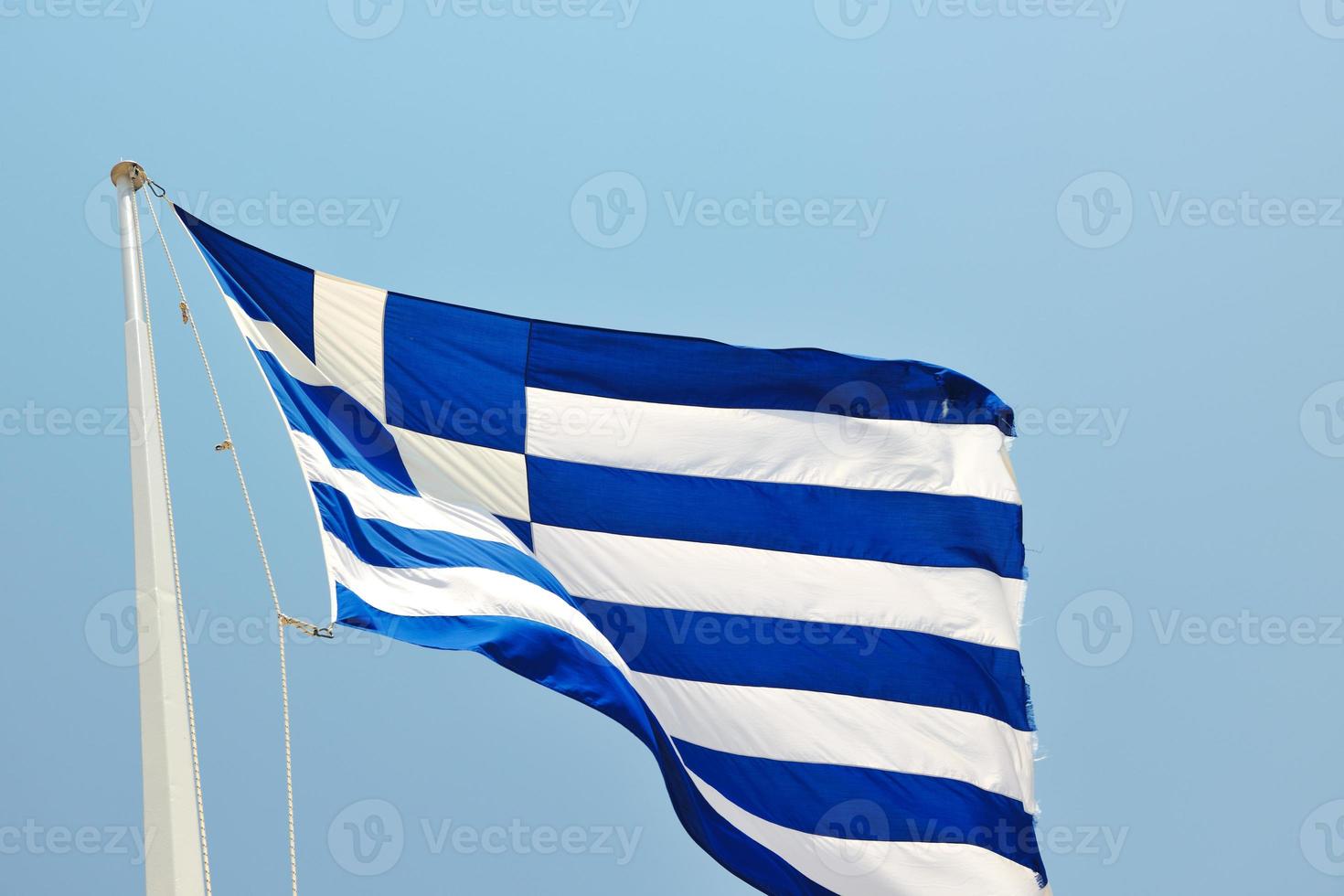 vista de la bandera de grecia foto