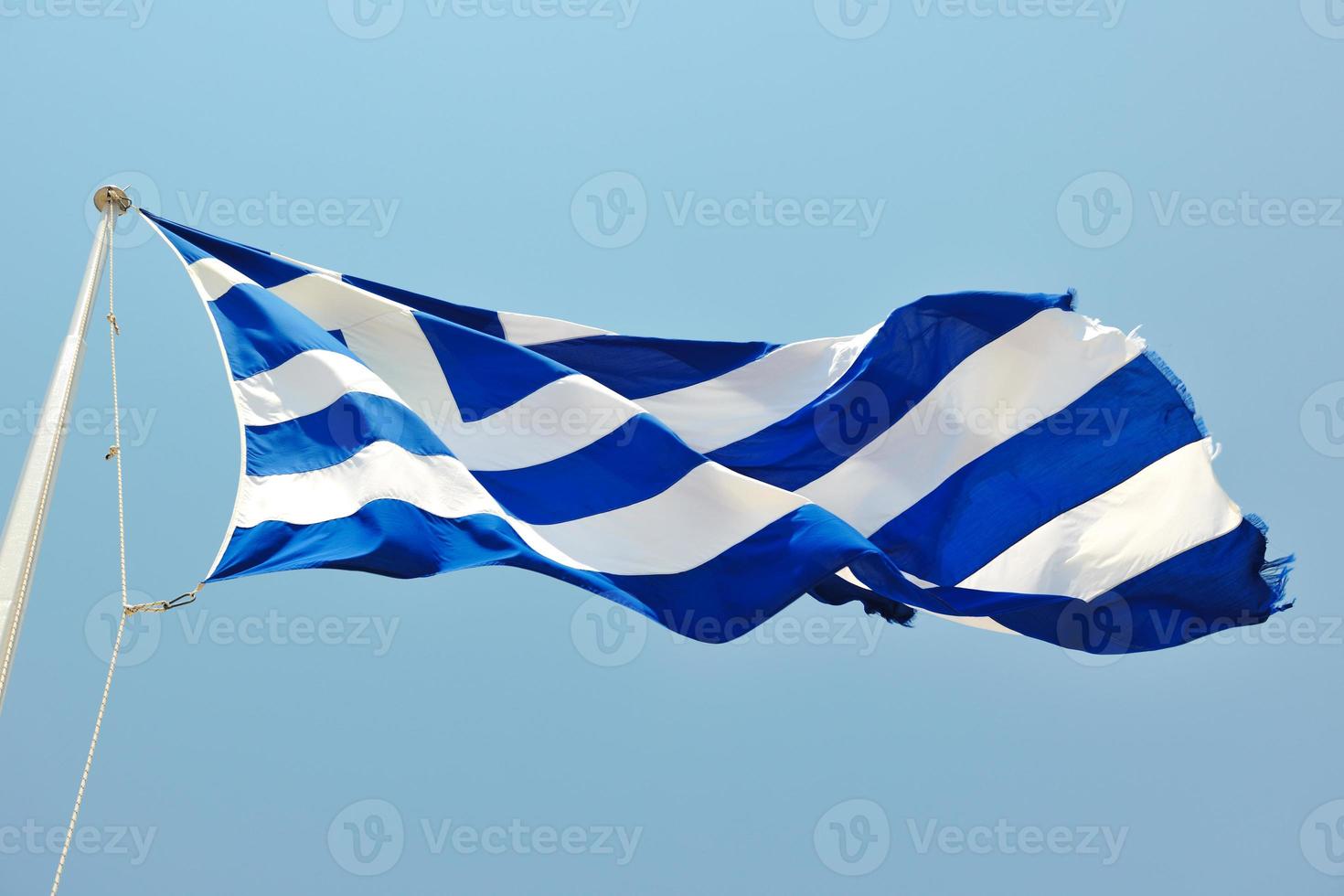 vista de la bandera de grecia foto