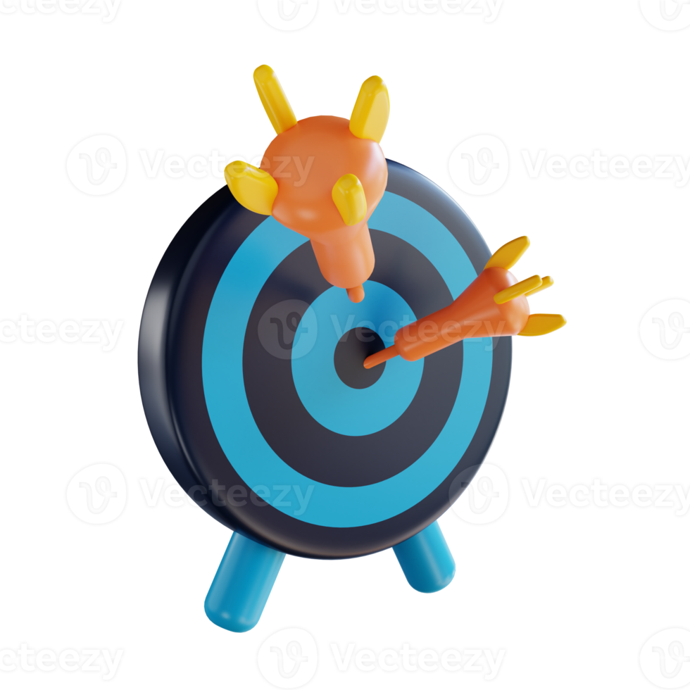 3D illustration target and goal suitable for marketing png
