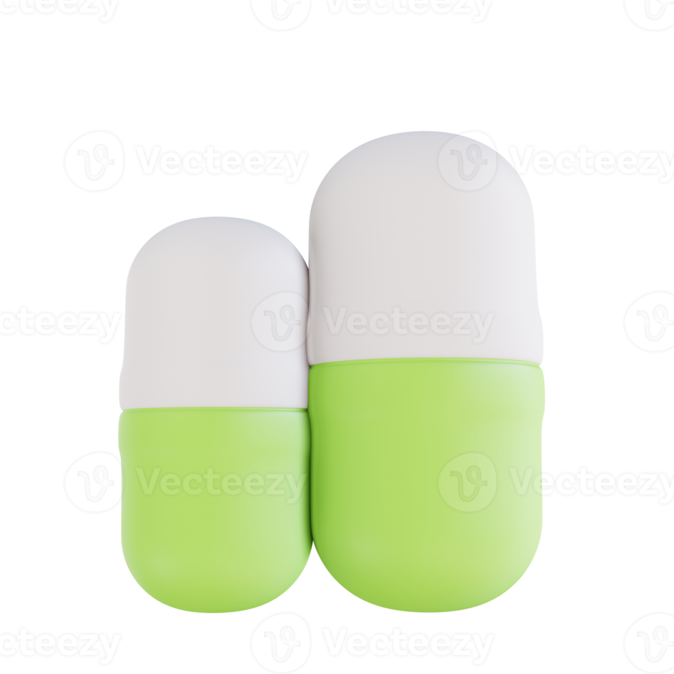 3D illustration capsule suitable for medical png